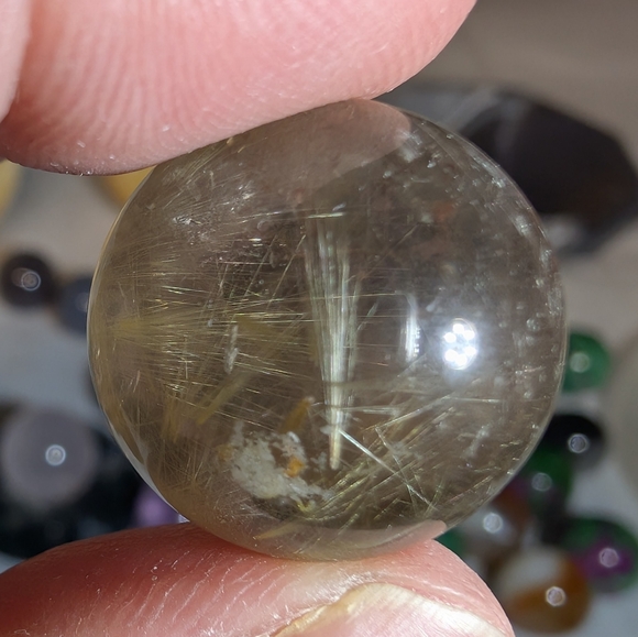 Golden Rutilated Quartz Mini Sphere - Picture 3 of 8